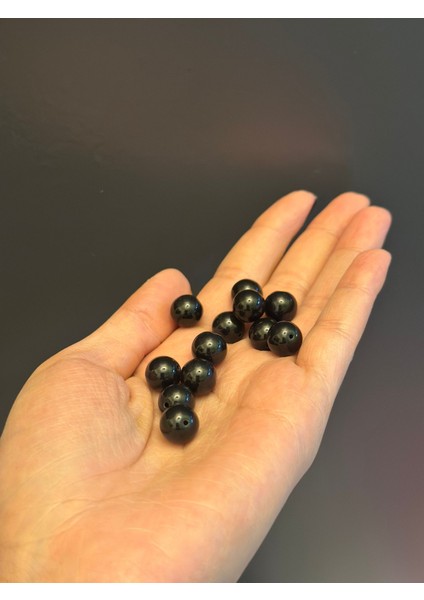 12 Adet Siyah Delikli Cam Boncuk Set 0,80 mm modelleri