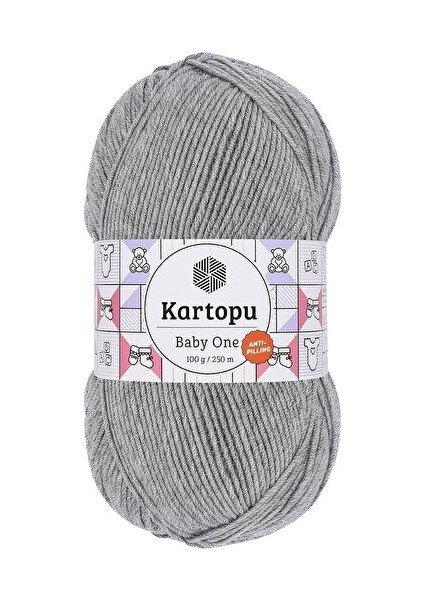 Kartopu Baby One K1000 (Gri) Anti-Pilling El Örgü Ipi / Yünü 1 Adet