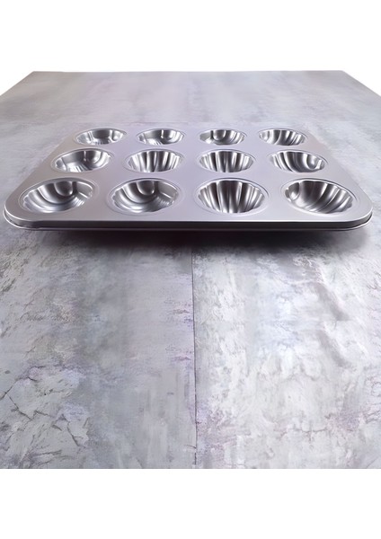 Karbon Çelik 12LI Istiridye Deniz Kabuğu Muffin Cupcake Kek Pişirme Kalıbı MT124 indirimleri