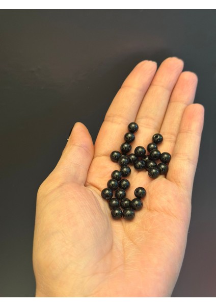 28 Adet Siyah Cam Delikli Boncuk 0,5 mm fiyatları