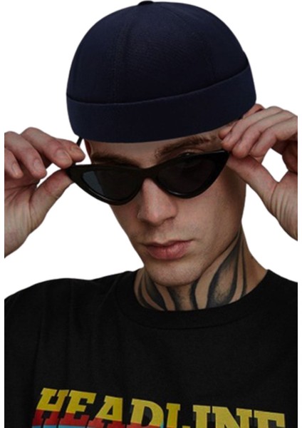 Ayarlanabilir Lacivert-Bej Retro Takke Yazlık 2.li Set modelleri