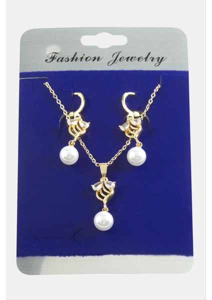 Çiçek Inci Zirkon Taşlı Set Kolye fırsatları