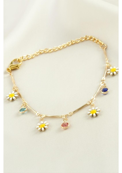 Papatya Taşlı Mineli Bileklik