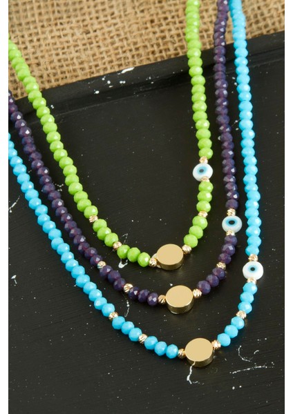 Nazar Metal Aparatlı Dorika Kristal Kolye fiyatları