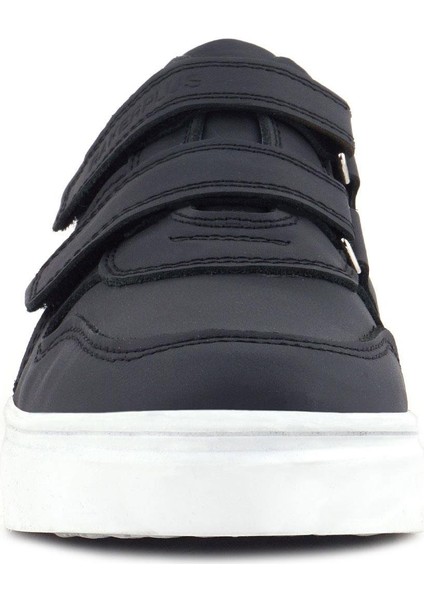 Hakiki Deri Cırtlı Siyah Beyaz Tabanlı Erkek Çocuk Spor Ayakkabı modelleri