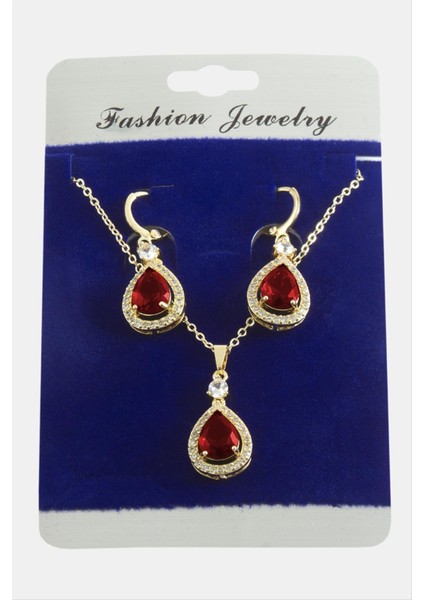 Damla Zirkon Taşlı Set Kolye fiyatları
