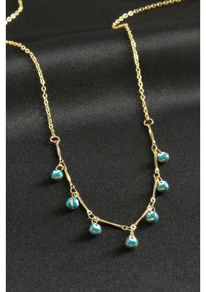 Top Nazarlı Mineli Kolye