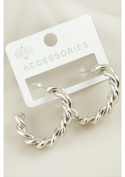 Burgulu Trend Halka Metal Küpe