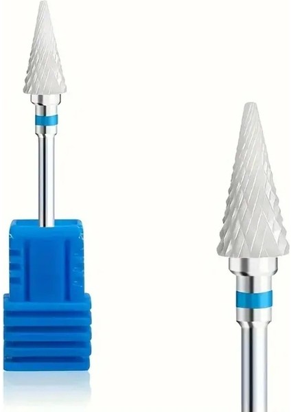 Mavi Şerit Keskin Konik Seramik Tırnak Freze Ucu