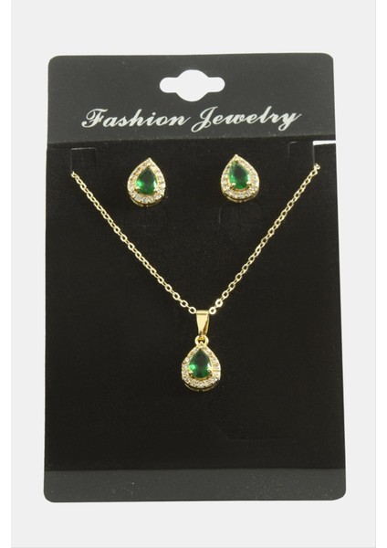 Damla Zirkon Taşlı Set Kolye modelleri