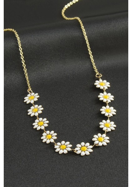 Papatya Mineli Kolye