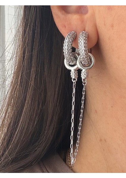 Bym Modeli Küpe Gümüş Renk