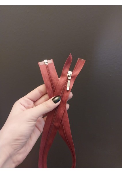 Ince Dişli Kiremit Rengi Fermuar 53X2 cm modelleri