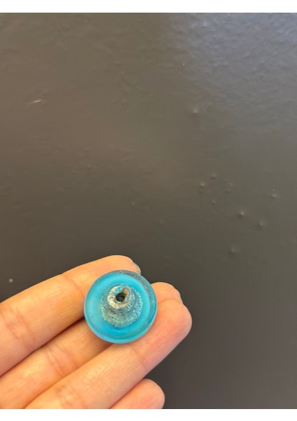 Turkuaz Cam Desenli Takı Boncuğu 2 cm