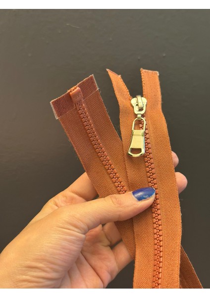 44X2 cm Kahverengi Dişli Fermuar modelleri