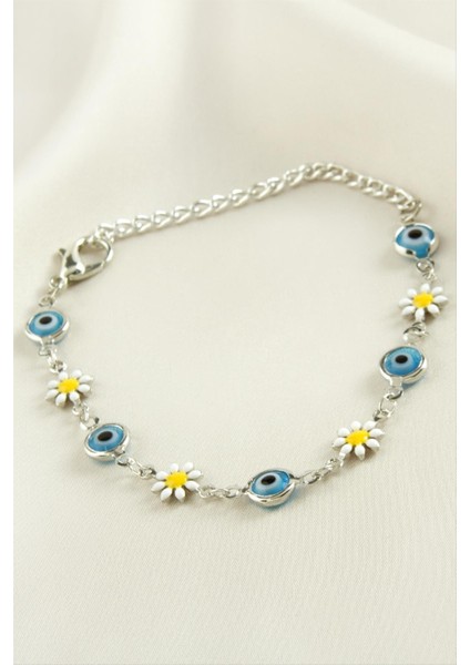 Papatya Nazar Boncuk Mineli Bileklik modelleri