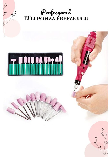 12'li Taş Ponza Freze Uç Seti, Dayanıklı ve Çok Amaçlı Taş Işlemleri Için Ideal