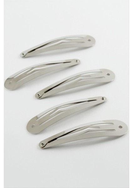 Allzey Çıtçıtlı Metal Pens Toka 5,5 cm 1 Adet-Gümüş Rengi