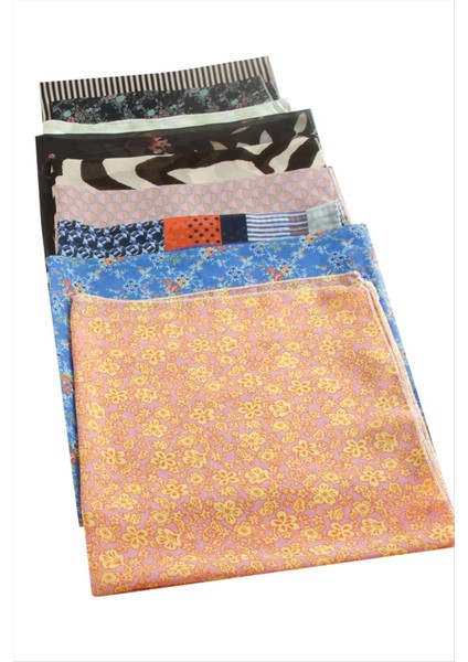 Allzey Karışık Desenli Şifon Fular 50 Cm-Renkli