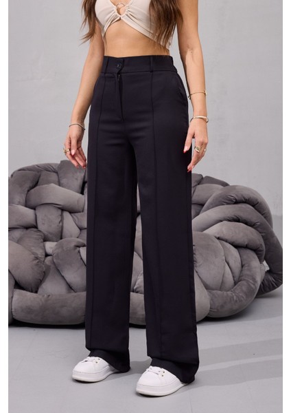 Kadın Yüksek Bel Likralı Geniş Paça Çımalı Rahat Kesim Pantolon fiyatları