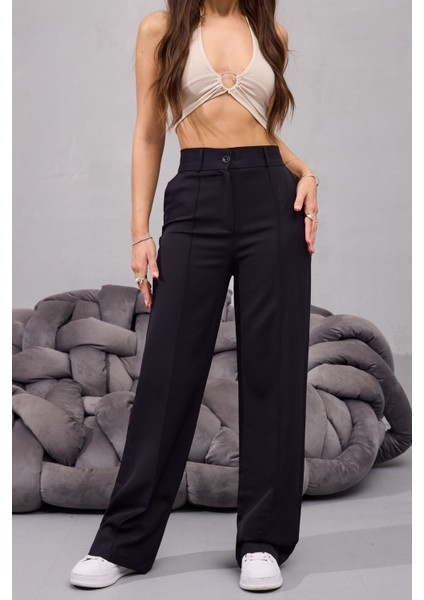 Kadın Yüksek Bel Likralı Geniş Paça Çımalı Rahat Kesim Pantolon fırsatları
