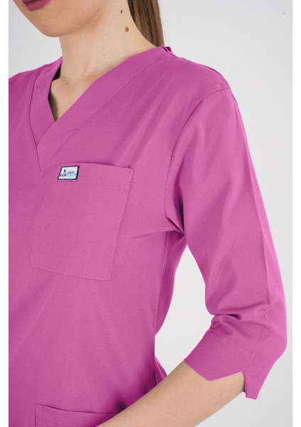 Unisex Açık Mor Violet Model Scrubs Takım Doktor Hemşire Üniforması