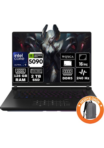 Rog Strix Scar 16 Intel Core Ultra 9 275HX 128GB 2tb SSD RTX5090 24GB Windows 11 Pro 16" 2.5k 240Hz Wqxga Taşınabilir Bilgisayar G635LX-RW144-A28