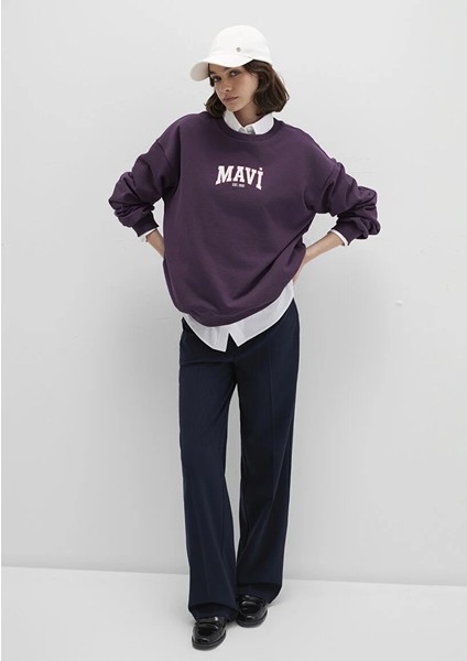 Mavi Logo Baskılı Mor Sweatshirt 1S10372-70635 fiyatları