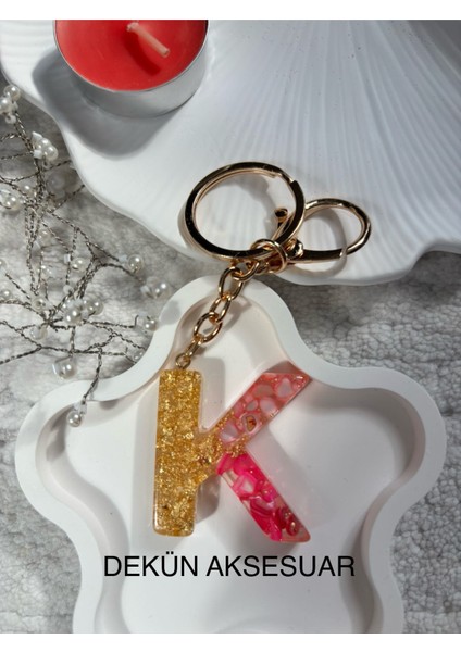 K Harfi Epoksi Pembe El Yapımı Anahtarlık fiyatları