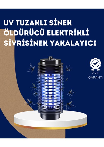 Allzey Elektrikli Uv Işıklı Sivrisinek ve Böcek Öldürücü – Sessiz ve Güvenli Tuzak