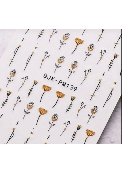Gold Parıltılı Dallar Tırnak Süsleme Stickerı Nail Art Süslemeleri fiyatları