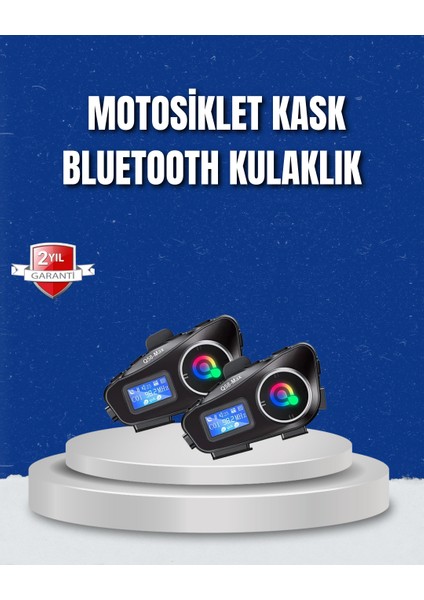 Allzey LCD Ekranlı Bluetooth Kask Kulaklığı Fm Radyo ve Sd Kart Girişli