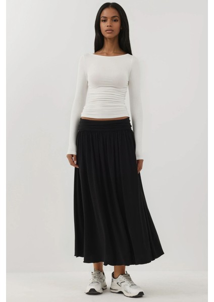 Kadın Soft Uzun Kollu Vücudu Saran Üst Busem Collection White fırsatları