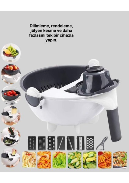 Allzey Çok Amaçlı Hazneli Sebze Rende Doğrayıcı ve Soyucu indirimleri