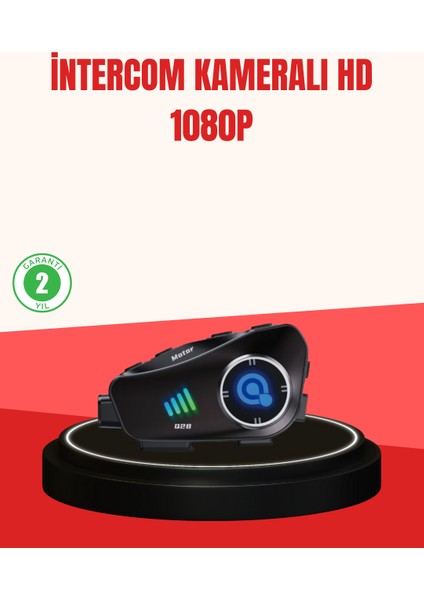 Allzey Q28 Kameralı Motosiklet Kask Kulaklık Bluetooth 5.3 Su Geçirmez 1080P Hd