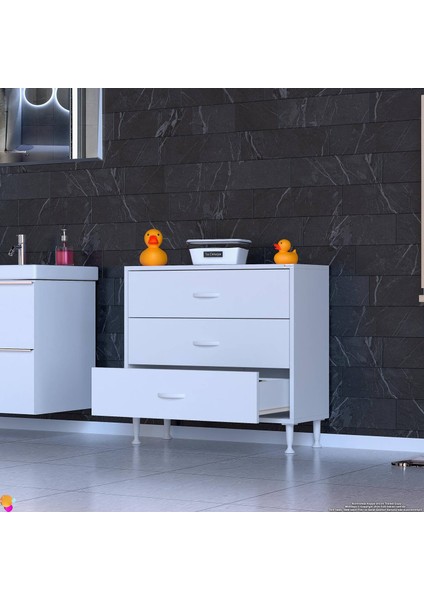 Asra 85 x 75 x 32,5 Cm’ Lik 3 Çekmeceli Dolap , Organizatör Mutfak Dolabı Çok Amaçlı Dolap fiyatları