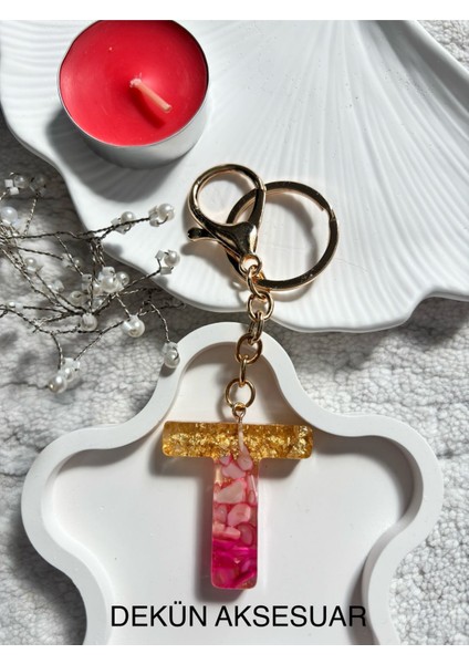 T Harfi Epoksi Pembe El Yapımı Anahtarlık fiyatları