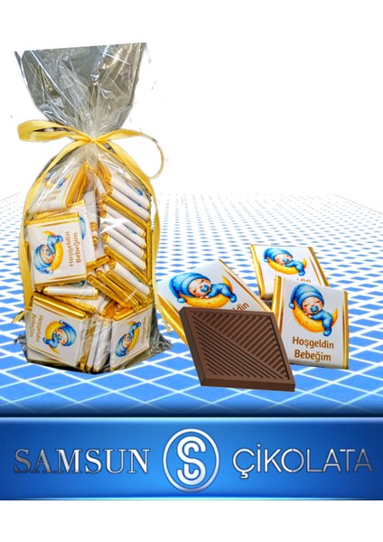 Angelo Chocolate 72 Adet İsim Kuşaklı Erkek Bebek Çikolatası