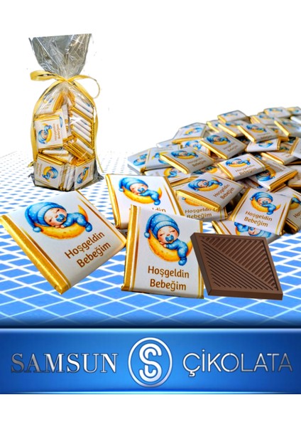Angelo Chocolate 72 Adet İsim Kuşaklı Erkek Bebek Çikolatası fiyatları