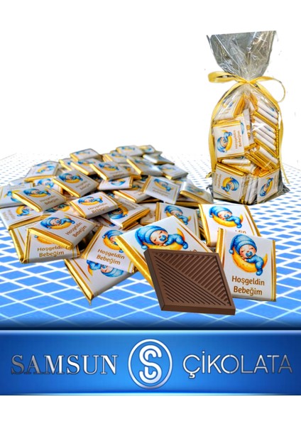 Angelo Chocolate 72 Adet İsim Kuşaklı Erkek Bebek Çikolatası modelleri