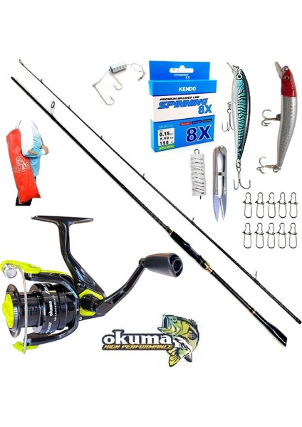 Okuma Fın Chaser 4000 274CM 8-42GR Oslo Zen Pro Rapala Maket Balık Karbon Spin Olta Takımı Seti