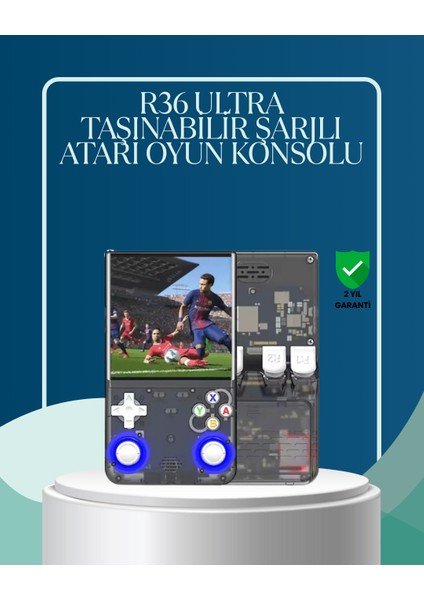 R36 Ultra Çift Joystickli Retro Oyun Konsolu 2500MAH Bataryalı