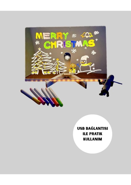 Silinebilir LED Mesaj Tahtası 7 Renkli Kalem Dahil indirimleri