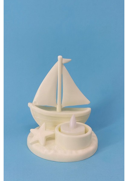 Yelkenli Mumluk Dekoratif Deniz Temalı Dekor Pilli Mum Ile Kullanım Ev Balkon Aksesuarları modelleri