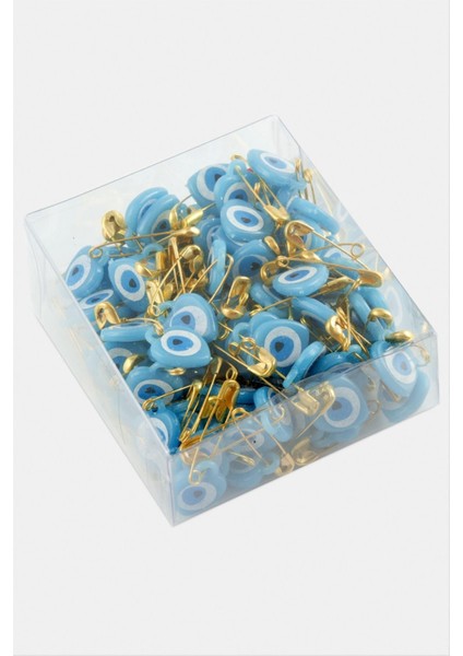 Kalp Nazar Boncuklu Çengel Iğne 100 Adet