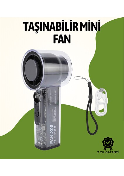 Allzey Sessiz Çalışan Taşınabilir Fan | Dijital Göstergeli | 100 Kademeli Hız Ayarı