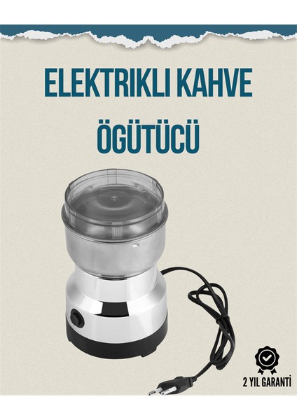 Allzey Kompakt Elektrikli Kahve ve Baharat Öğütücü | 14500 Devir, Şeffaf Kapaklı, Hediye Için Ideal