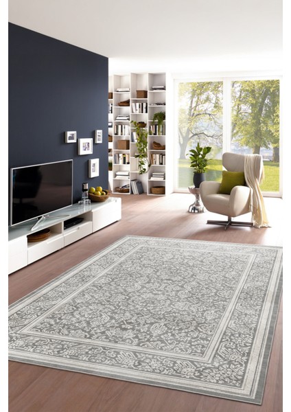 Etnik Temalı Eskitme Dekoratif Makinada Yıkanabilir Halı