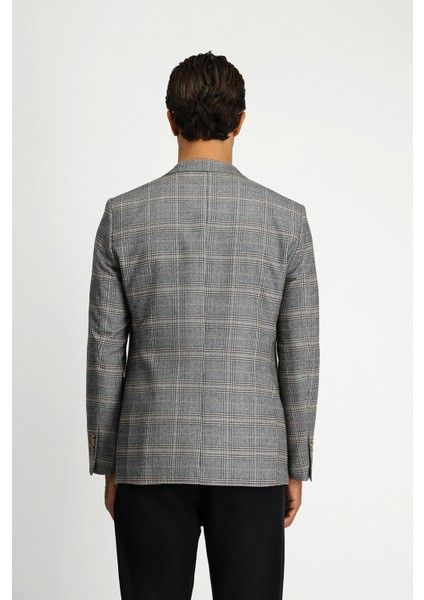 Regular Fit Ekose Klasik Ceket