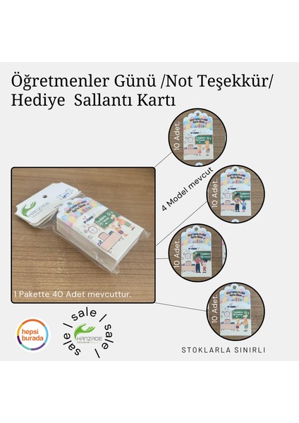 Öğretmenler Günü Not/teşekkür Kartı 40 Adet 4,5-7,5cm Öğretmenler Günü Kutlu Olsun Hediye Sallantı Kartı fiyatları